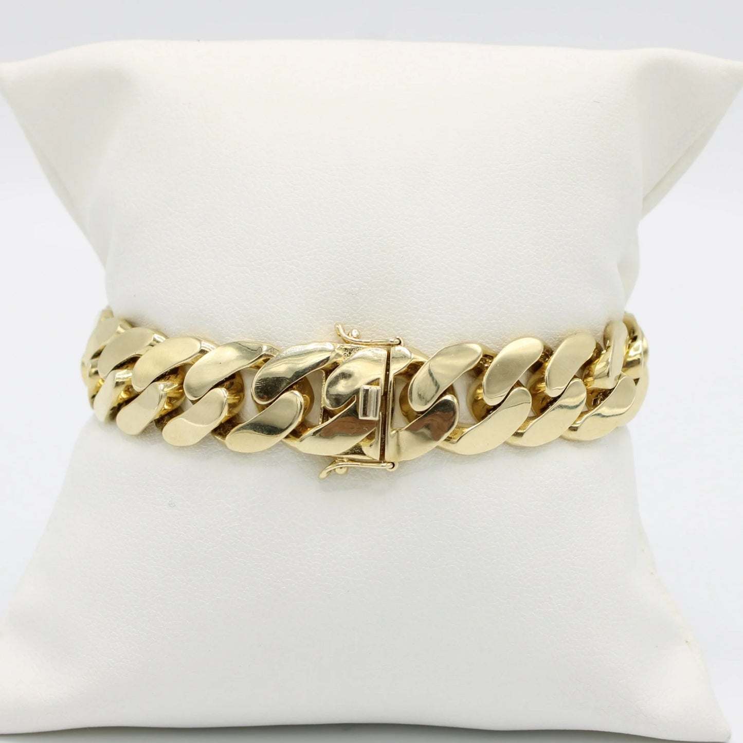Semi Solid Cuban Bracelet Yellow Gold